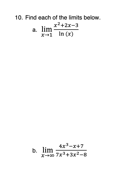 This is an review assignment for a calculus 1 class, any help