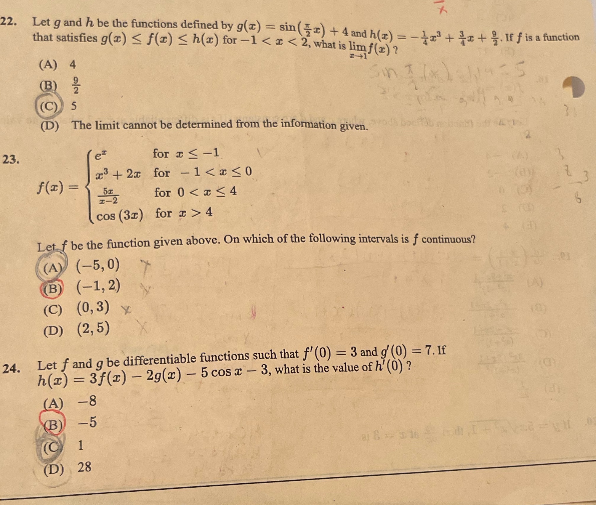 22. Let g and h be the functions defined by g(x)