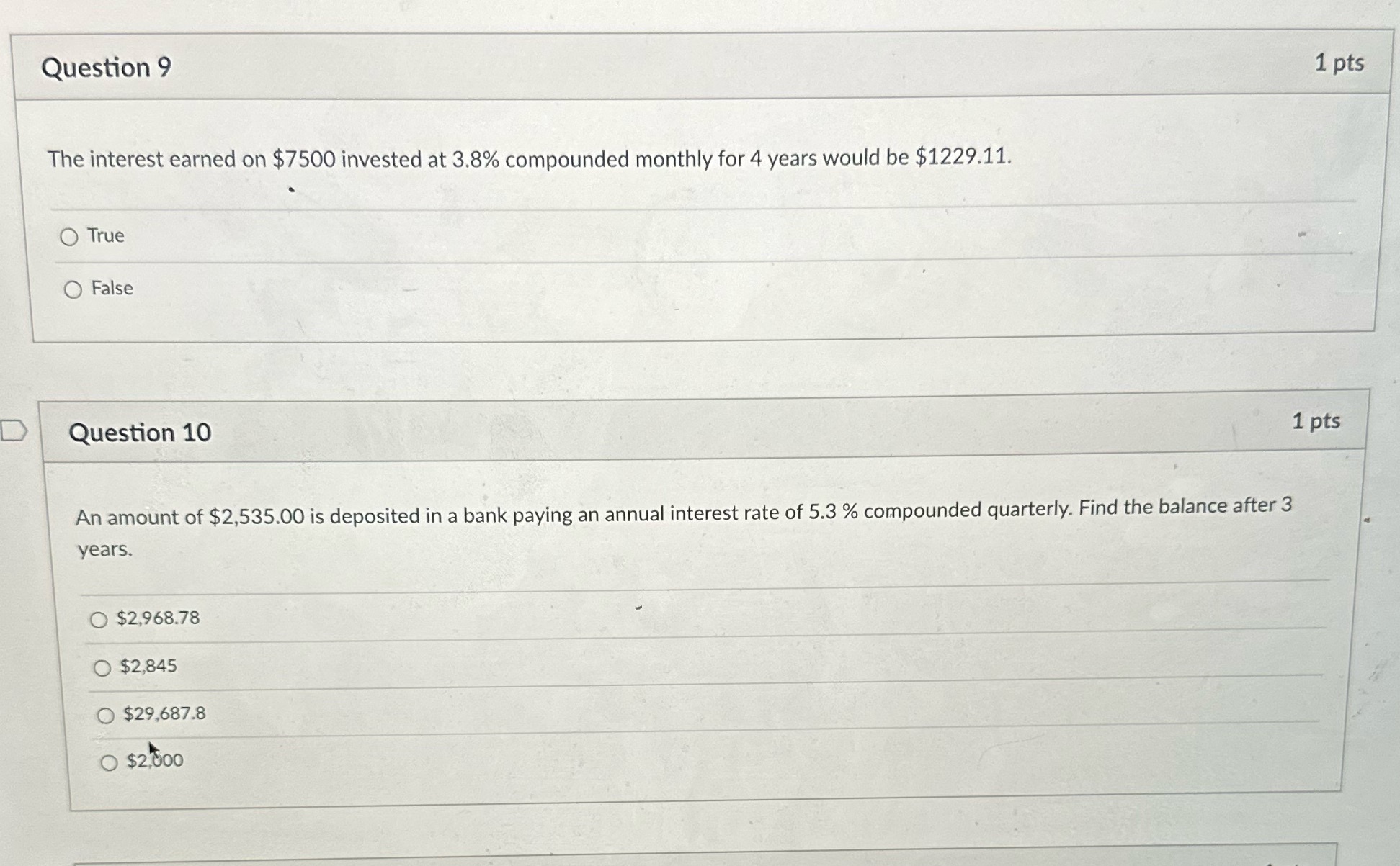Can you please answer question 9 and 10? Question 9 1 pts