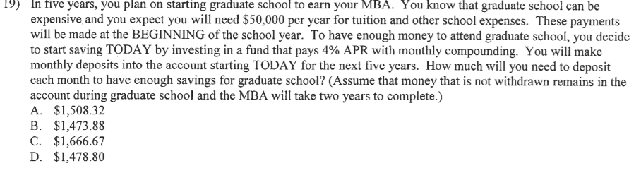 In five years, you plan on ing graduate school to earn your