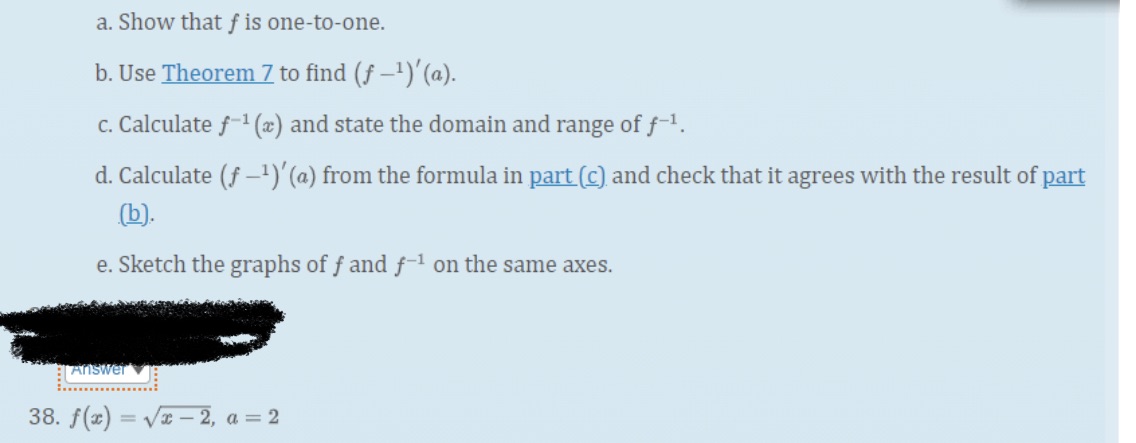I need help from c to e, (the function is at the