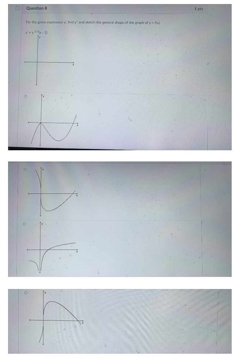 D Question 8 1 pts For the given expression y, find