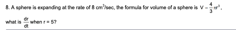 volume is exactly 27 cubic meters.E. A circle with area A =