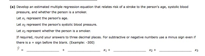 a stroke to the person's age, systolic blood pressure, and whether the