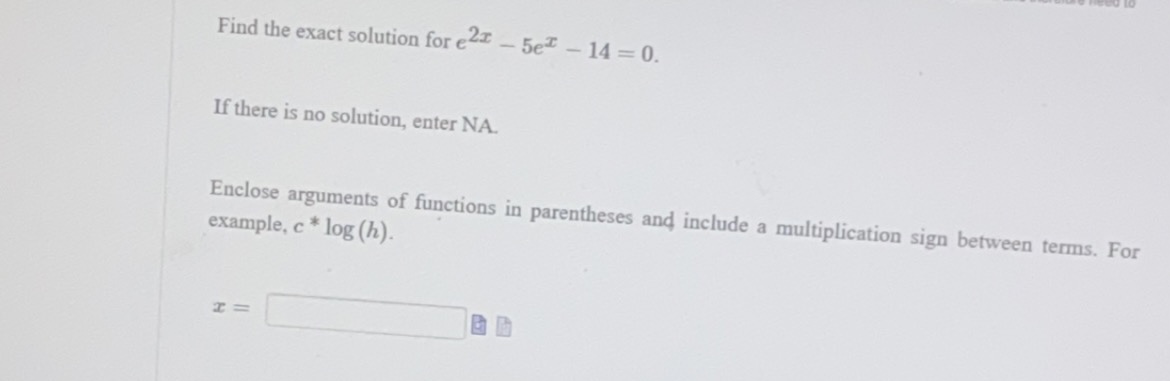 logarithms to find an exact solution for In (4) + In (4x2