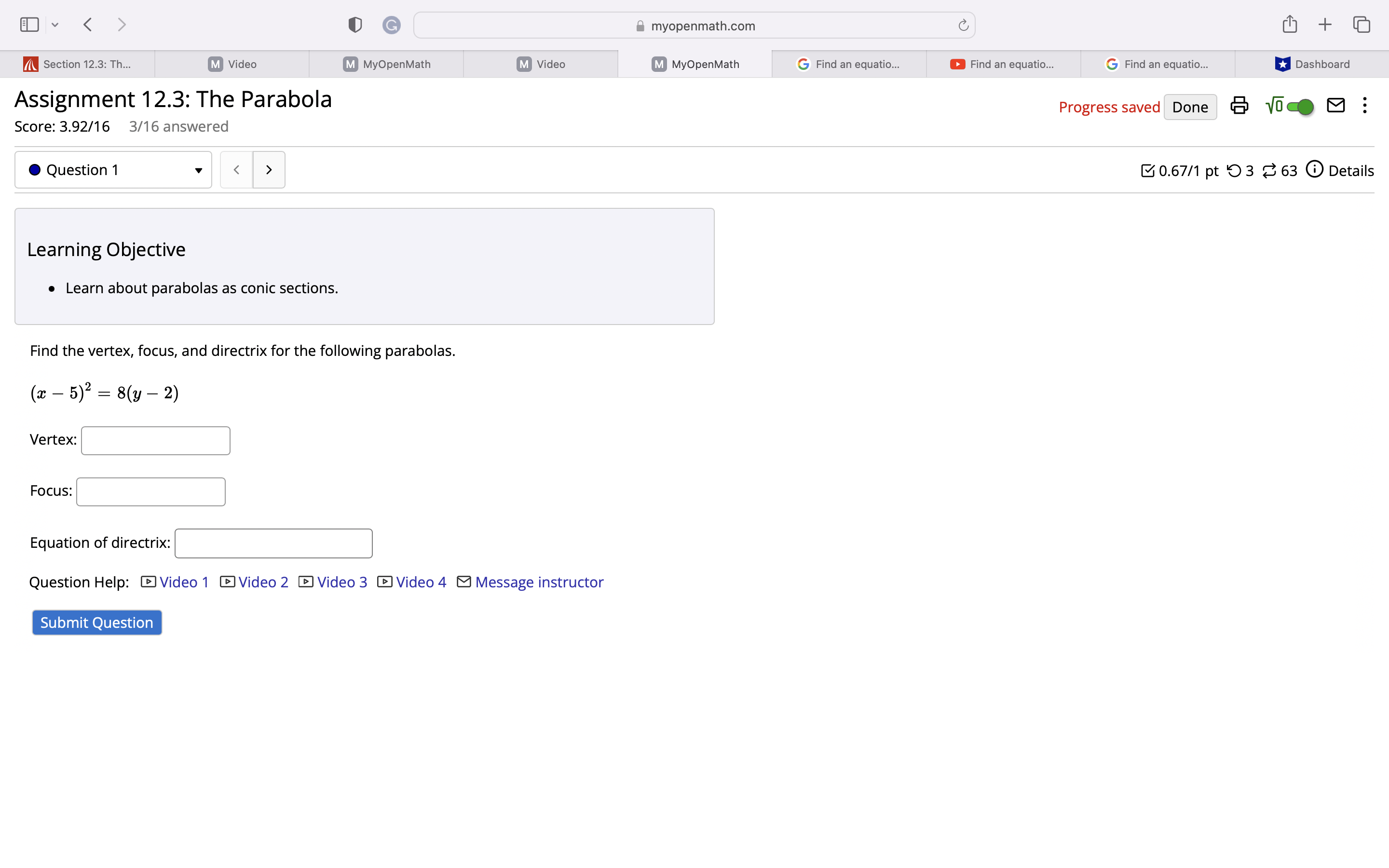M Video M MyOpenMath G Find an equation.. Find an equation.. G