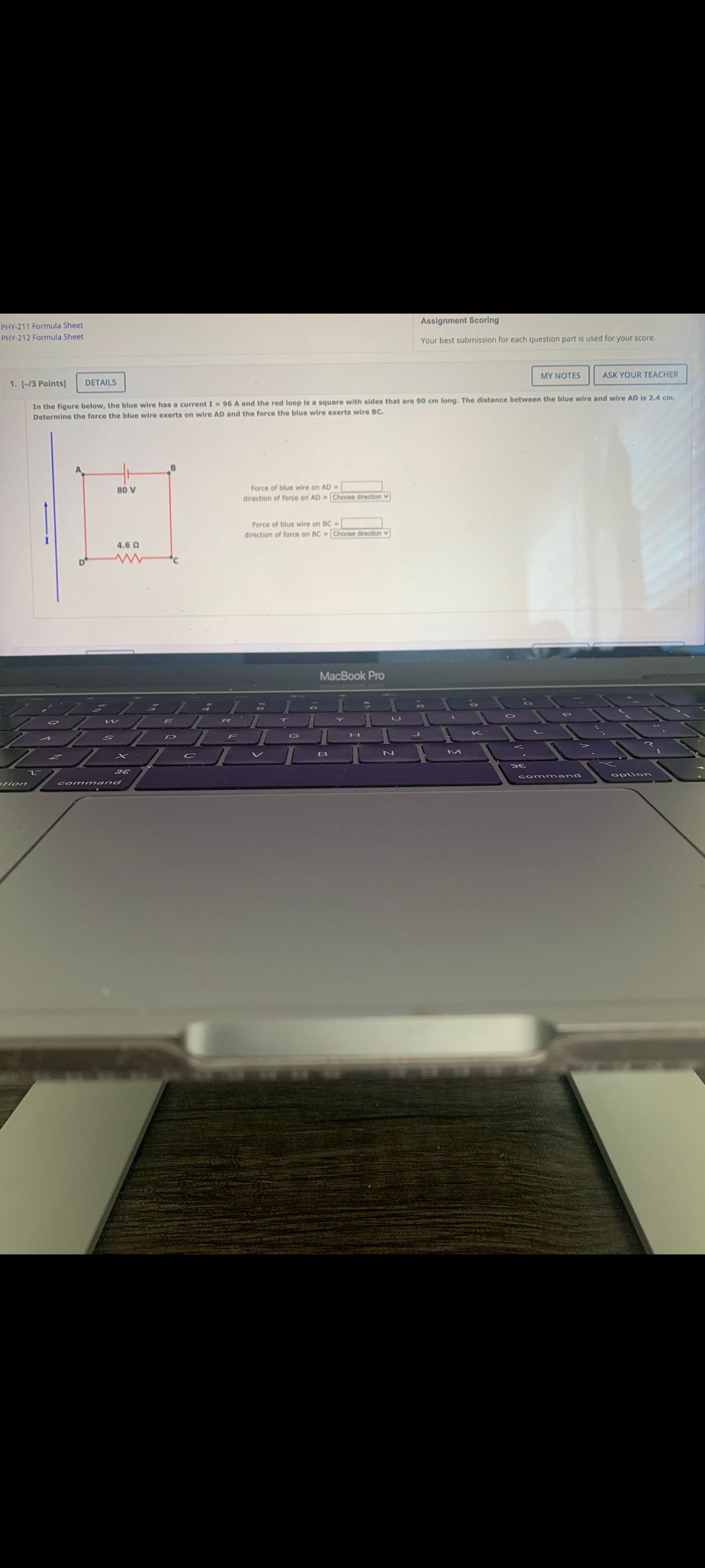 for each question part is used for your score. 1. [-/3 Points]