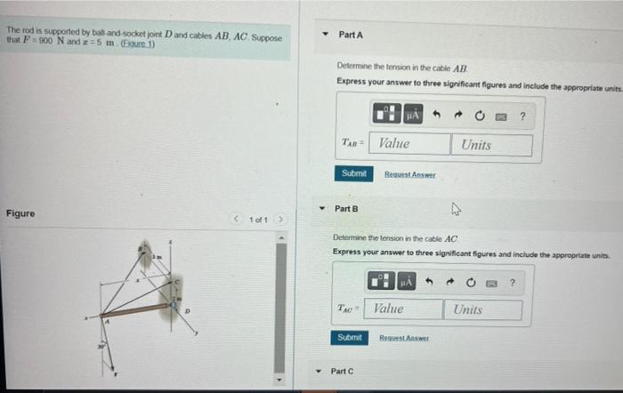 AB. AC. Suppose Part A that F - 900 N and r