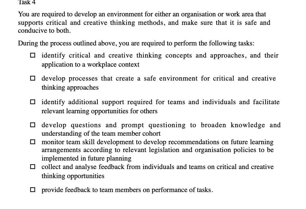 an organisation or work area that supports critical and creative thinking methods,