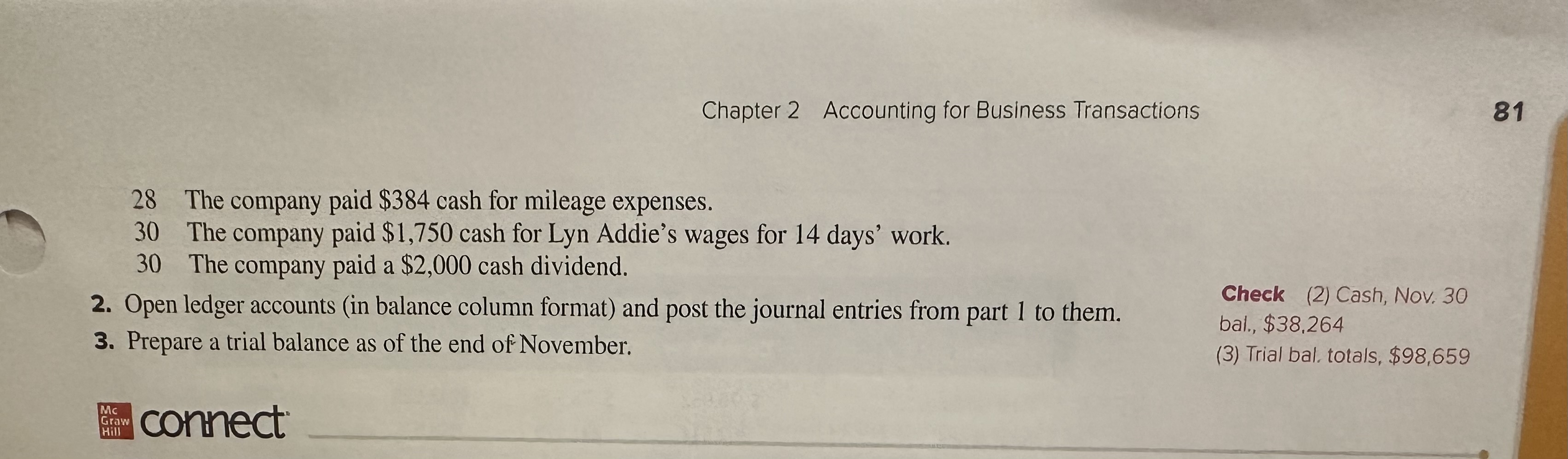 the Chapter 1 segment was not completed, the problem can begin Business