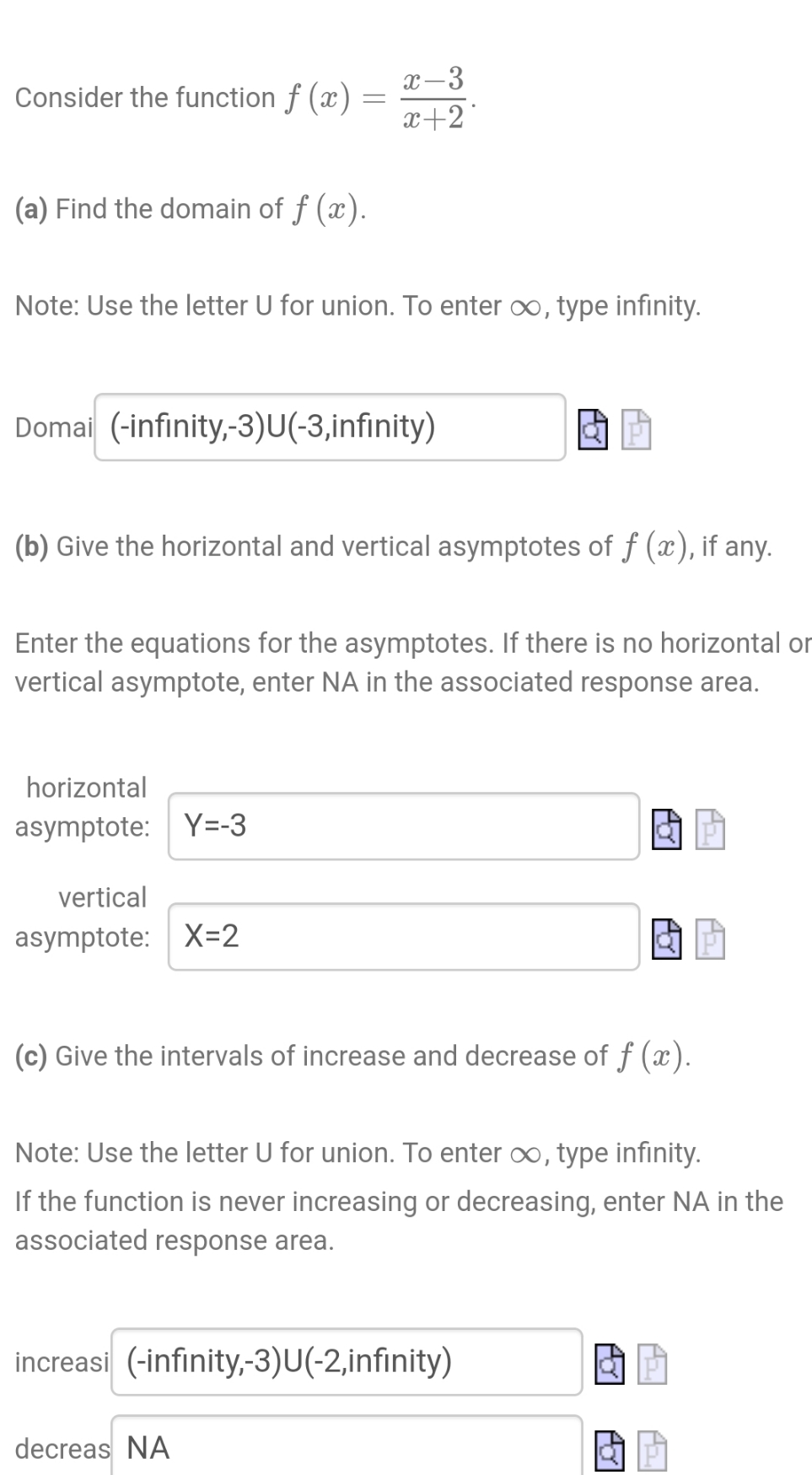 (a) Find the domain of f (ac). Note: Use the letter U