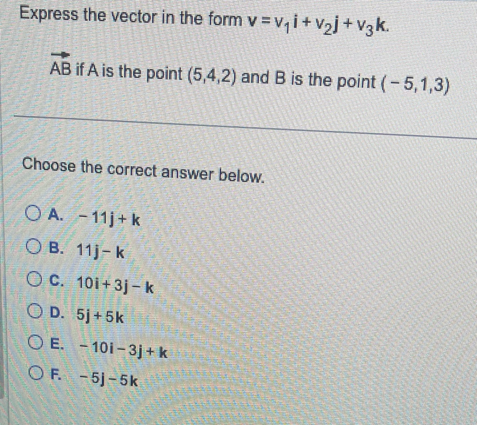 Express the vector in the form v = v, i +