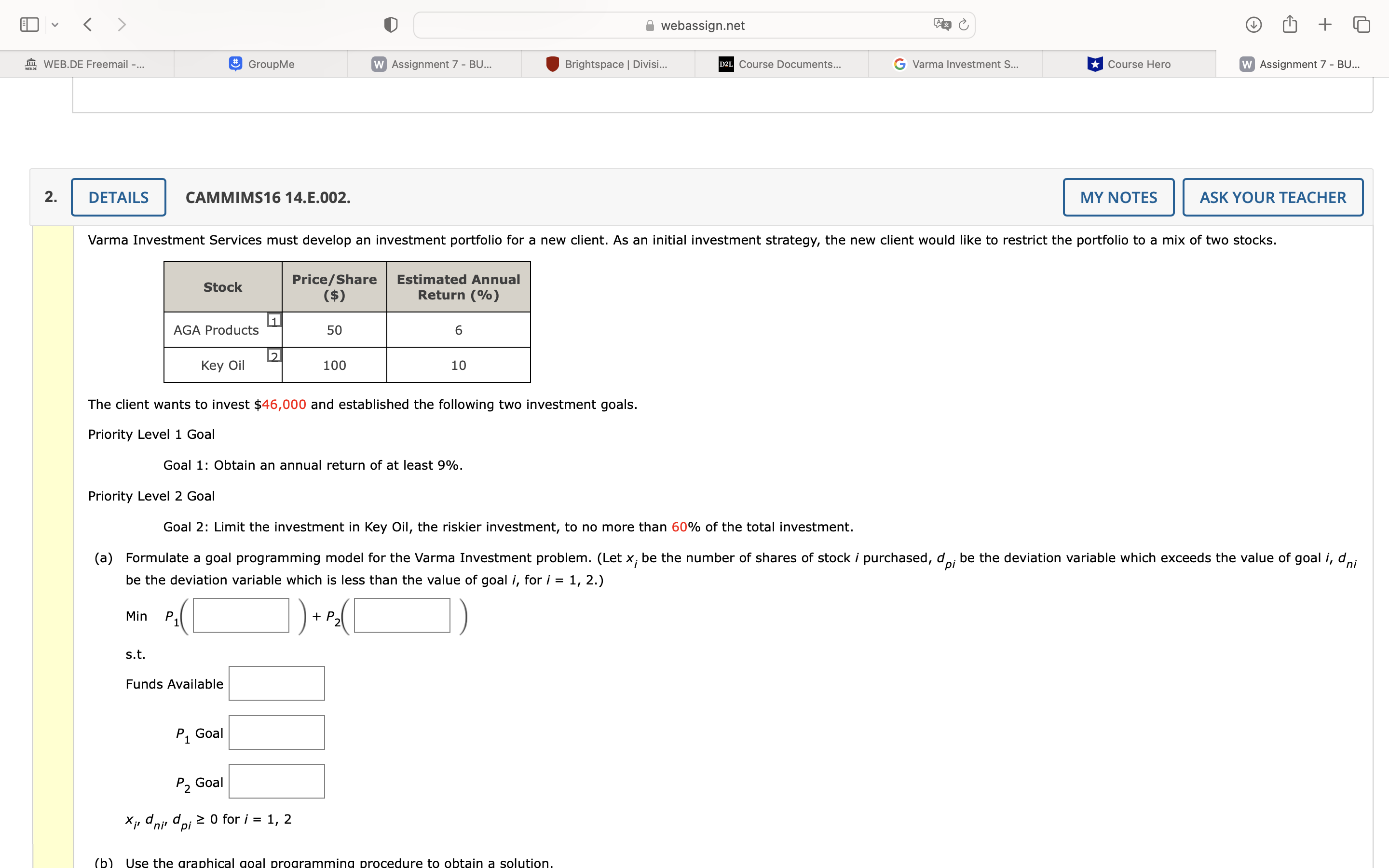 E V webassign.net + I WEB.DE Freemail -... #GroupMe W Assignment