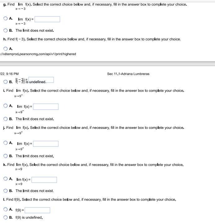 in each blank so that the resulting statement is true. If lim