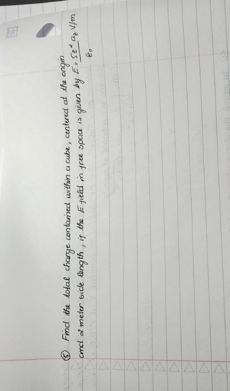 help me please Find the total charge contained within a cube, centered