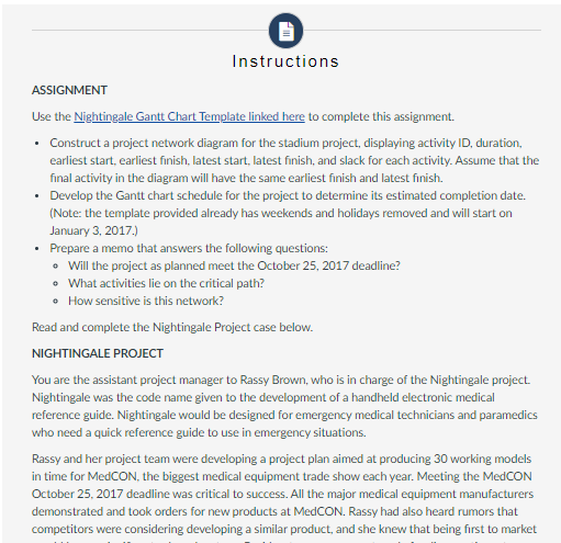 finish, and slack for each activity. Assume that the final activity in