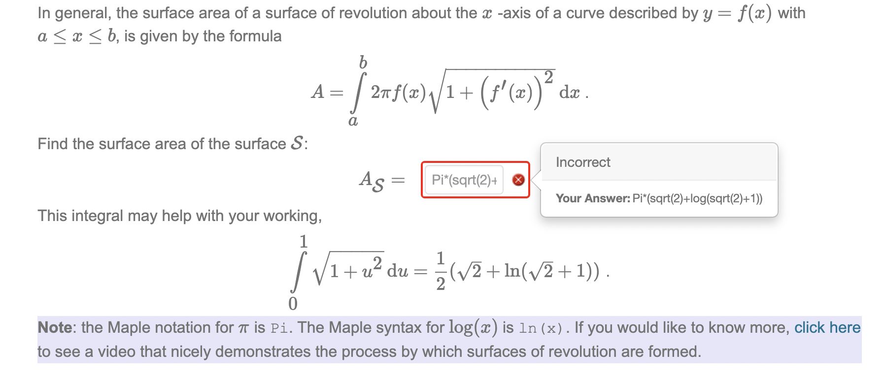 can be rotated about the z axis to form a surface of
