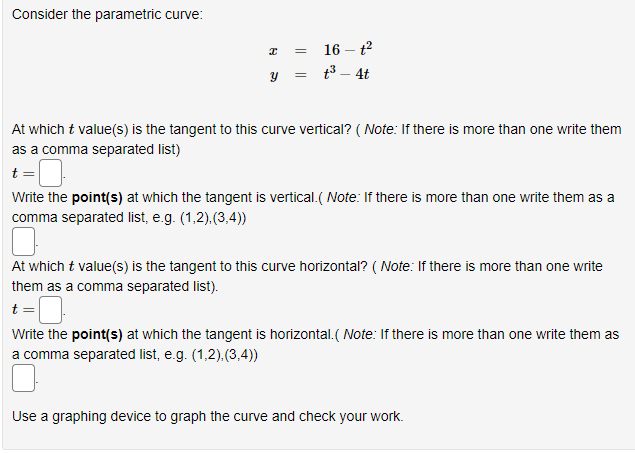 At which t value(s) is the tangent to this curve vertical? (