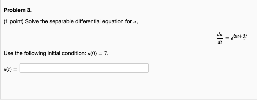 d _\" 86u+r Use the lollowing initial condition: u(0) = 7. u(r)