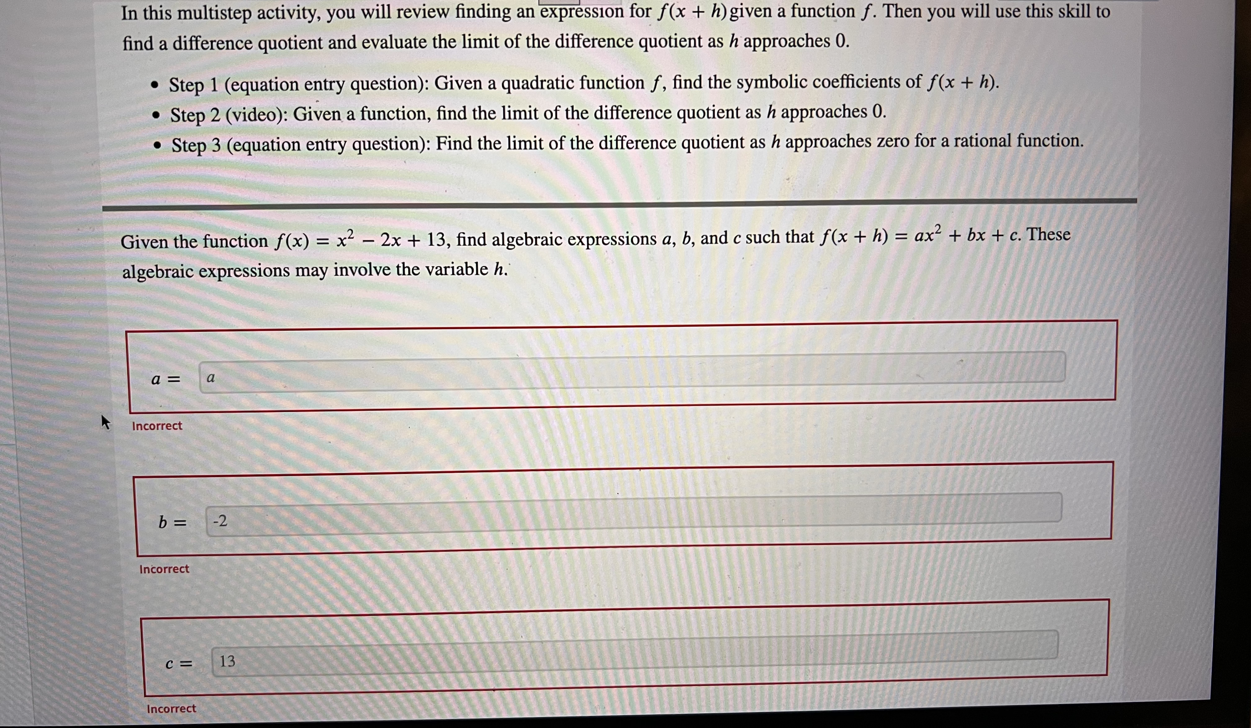 In this multistep activity, you will review finding an expression for