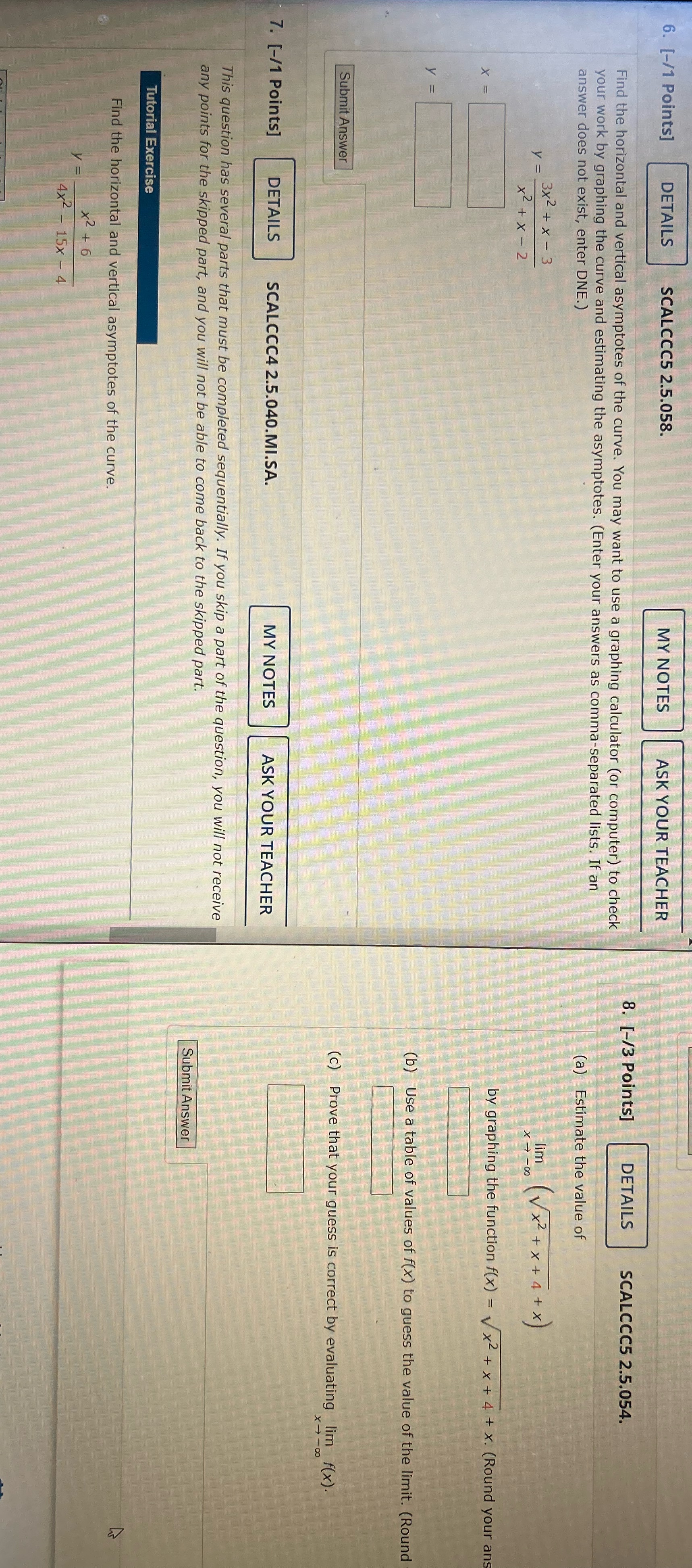 For question number 8 please round your answer to one decimal place
