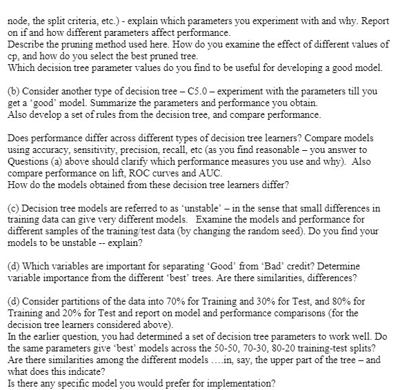 and why- Report on if and how different parameters aect performance- Deseribe