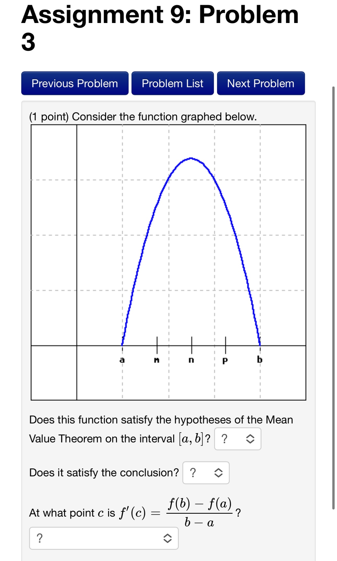 Can anyone solve this for me Thanks Assignment 9: Problem 3 Previous