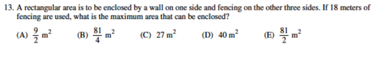 ft of fencing wants to enclose a rectangular area and then divide