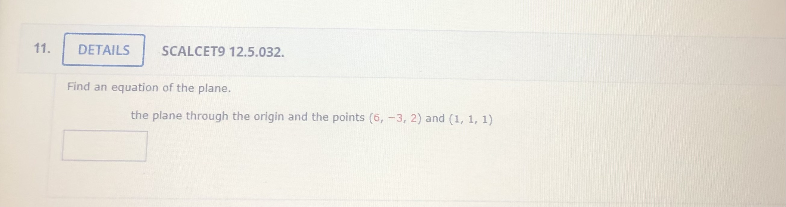 each question 12. DETAILS SCALCET9 12.5.072. Find the distance from the point