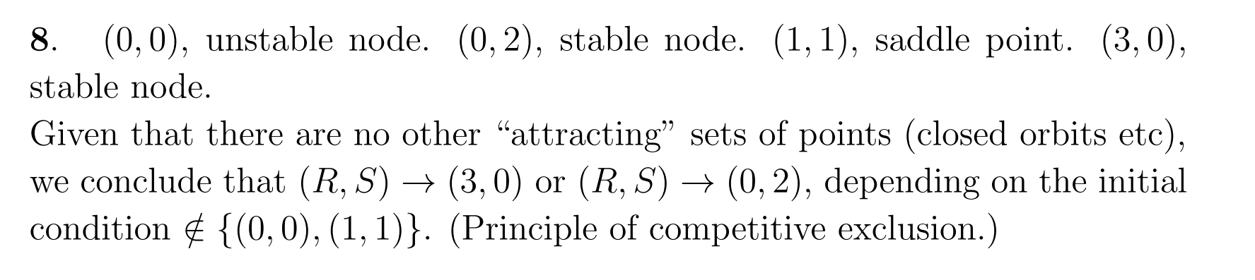 Sheep competition model R = R(3 - R - 2S) S =