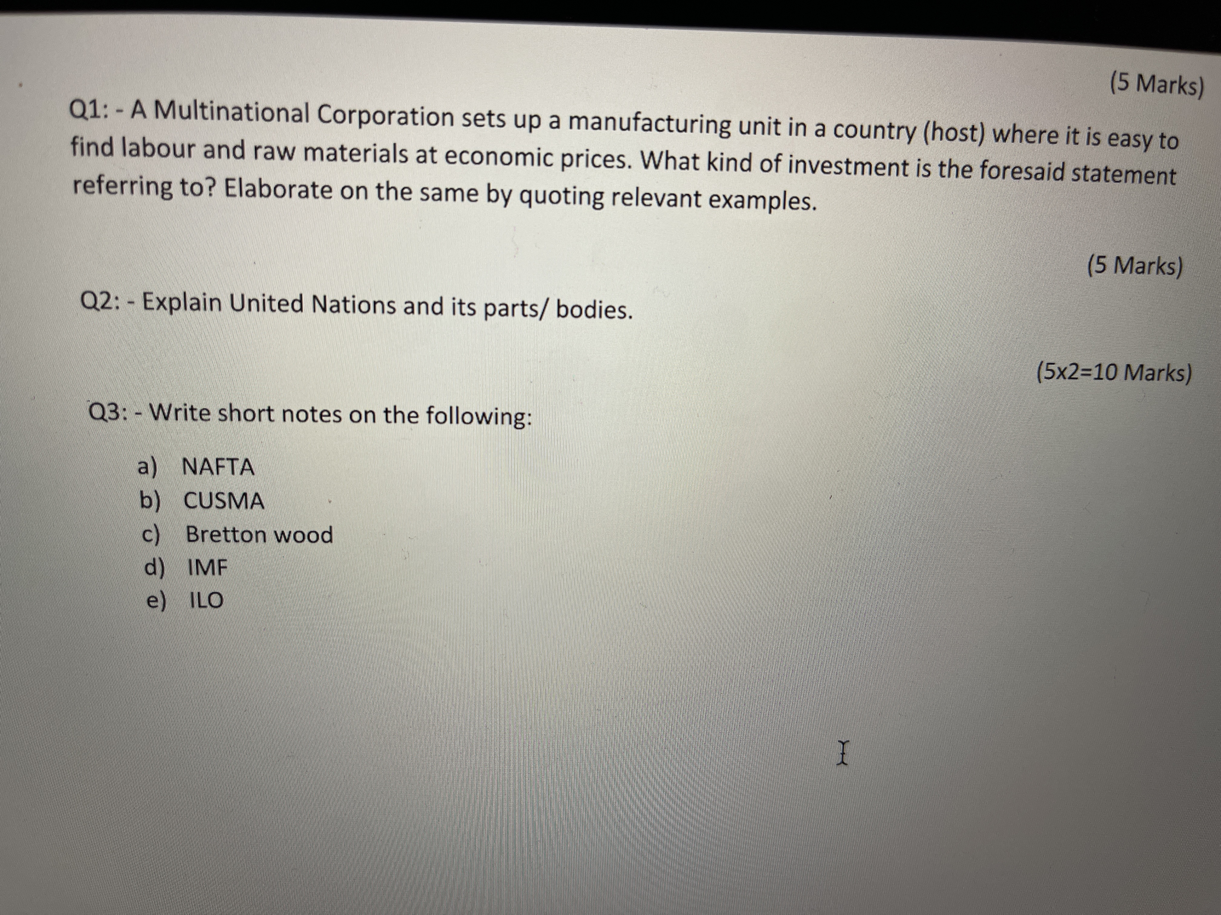unit in a country (host) where it is easy to find labour