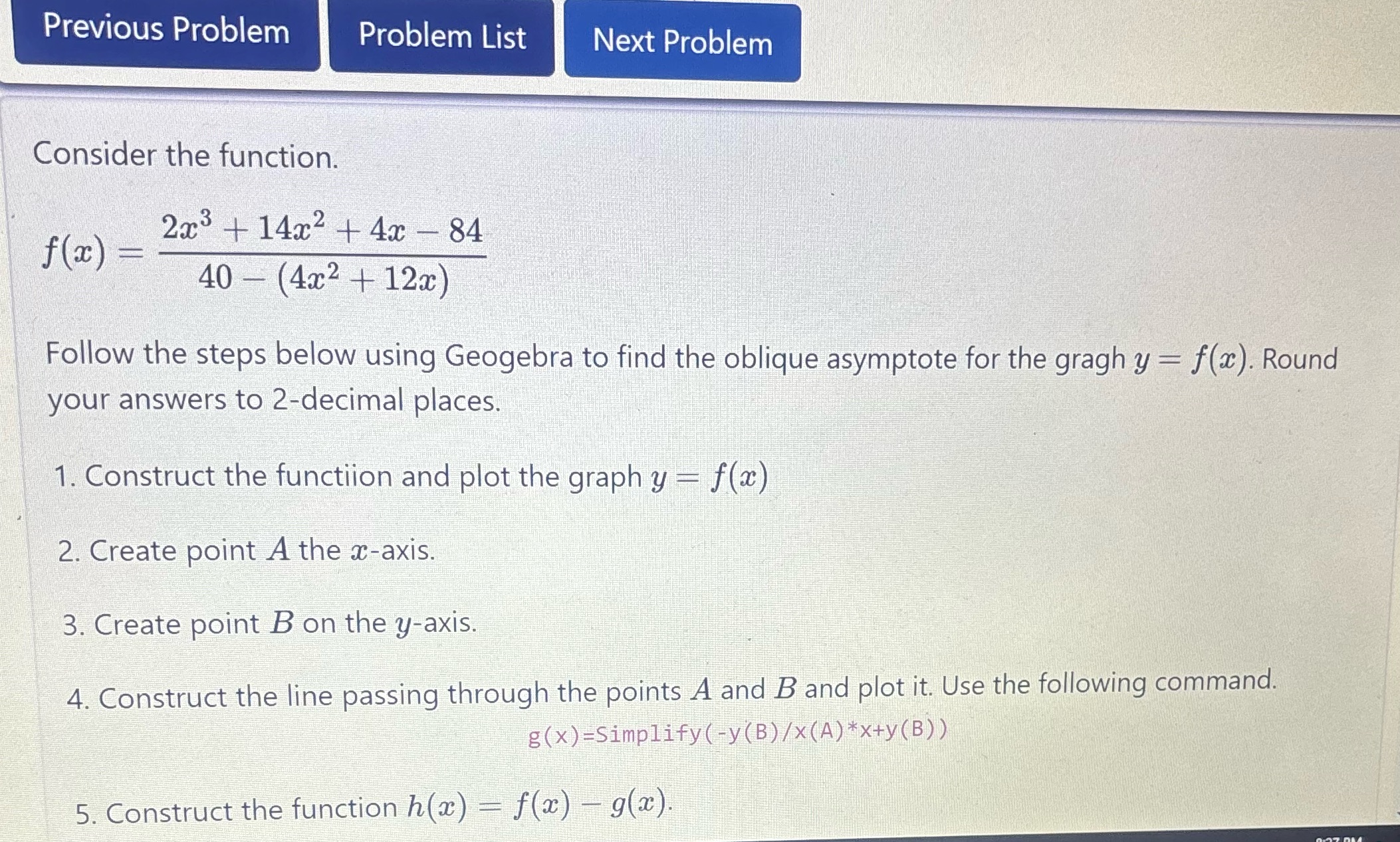Please help! No information is missing Previous Problem Problem List Next Problem