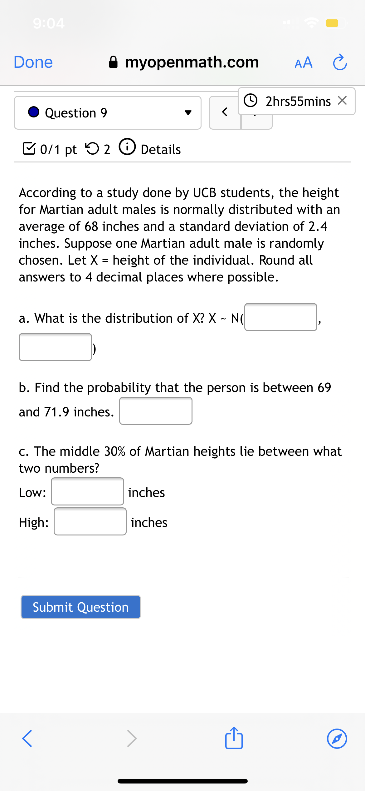 Chemistry course 3.4 in a 5 credit Journalism course What is the