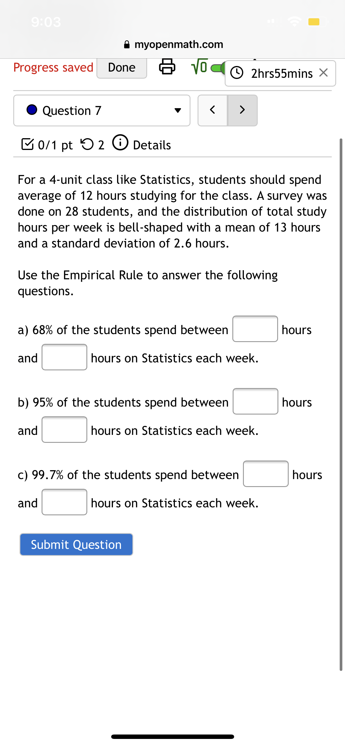 Question 7 v E 0/1 pt '0 2 6) Details For a