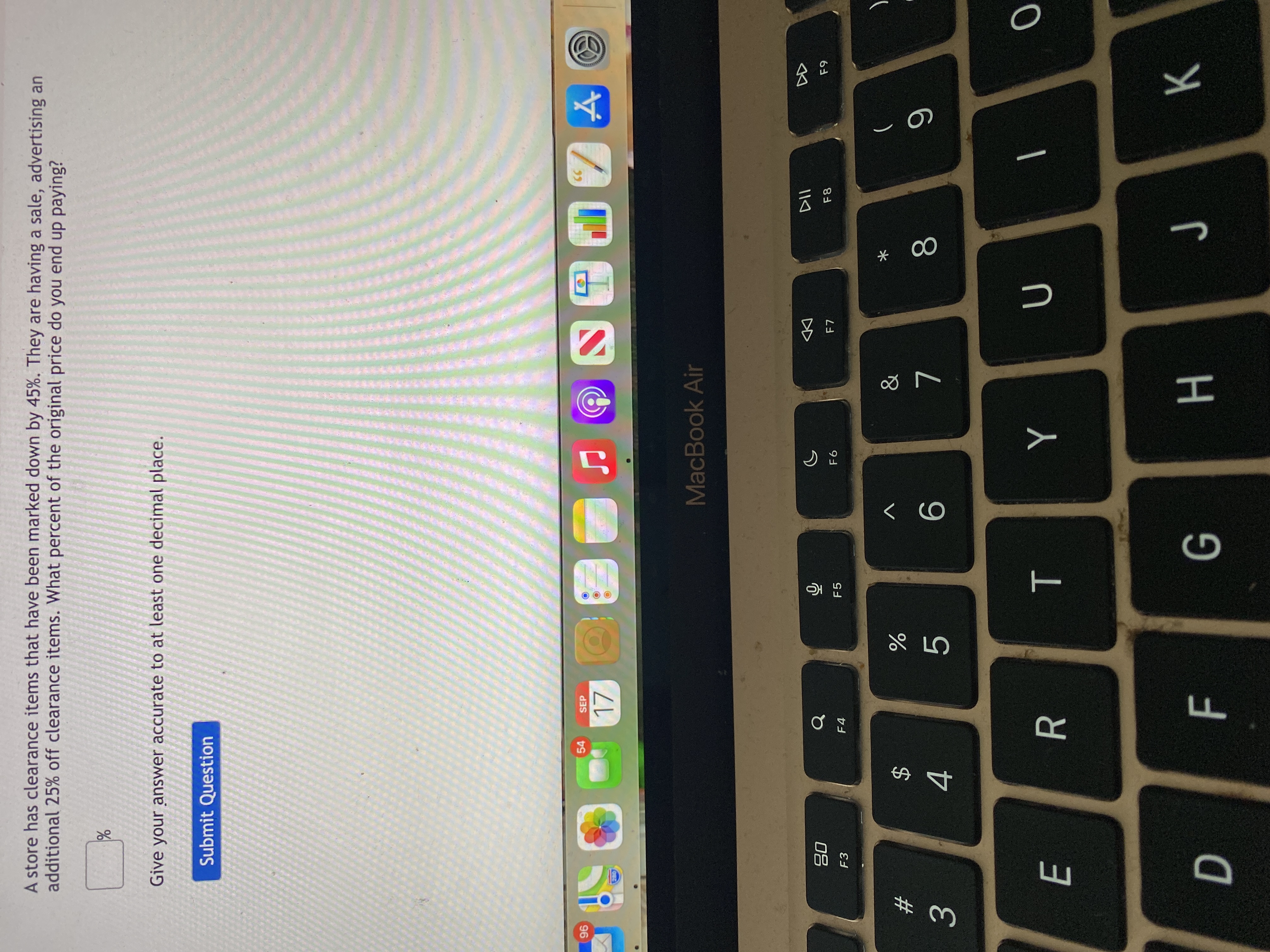 45%. They are having a sale, advertising an additional 25% off clearance