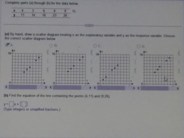 Complete parts (a) through (h) for the data below 4 5