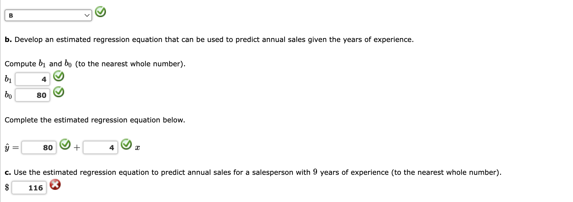 Develop an estimated regression equation that can be used to predict annual