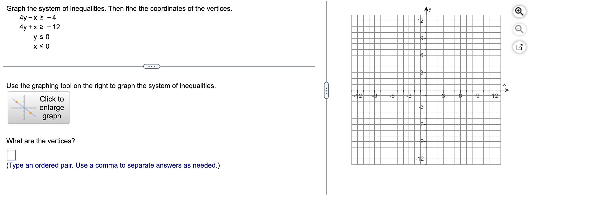 inequalities. Then nd the coordinates of the vertices. 4y - x 2