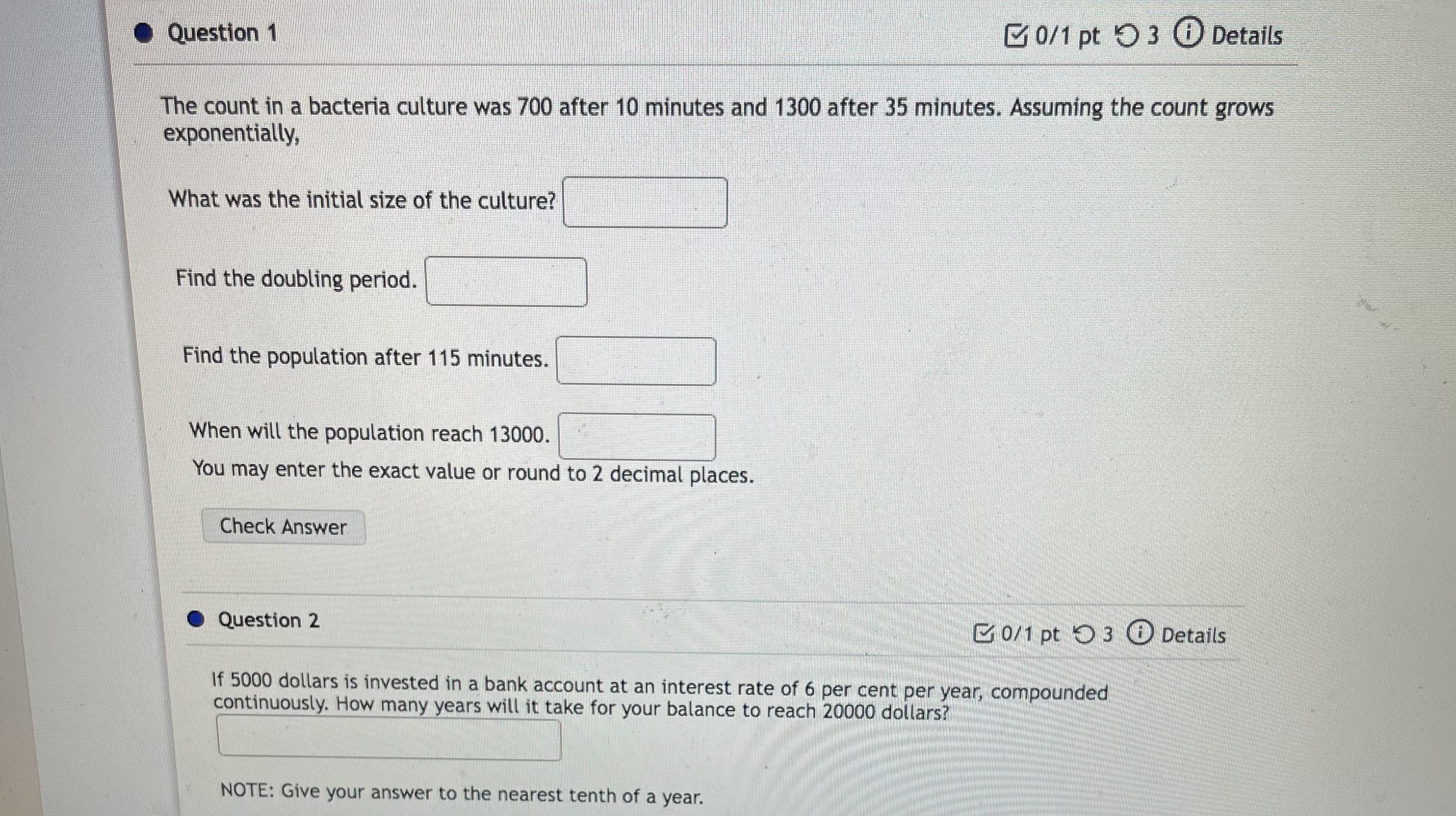 was 16500. (a) Find a function that models the population t years