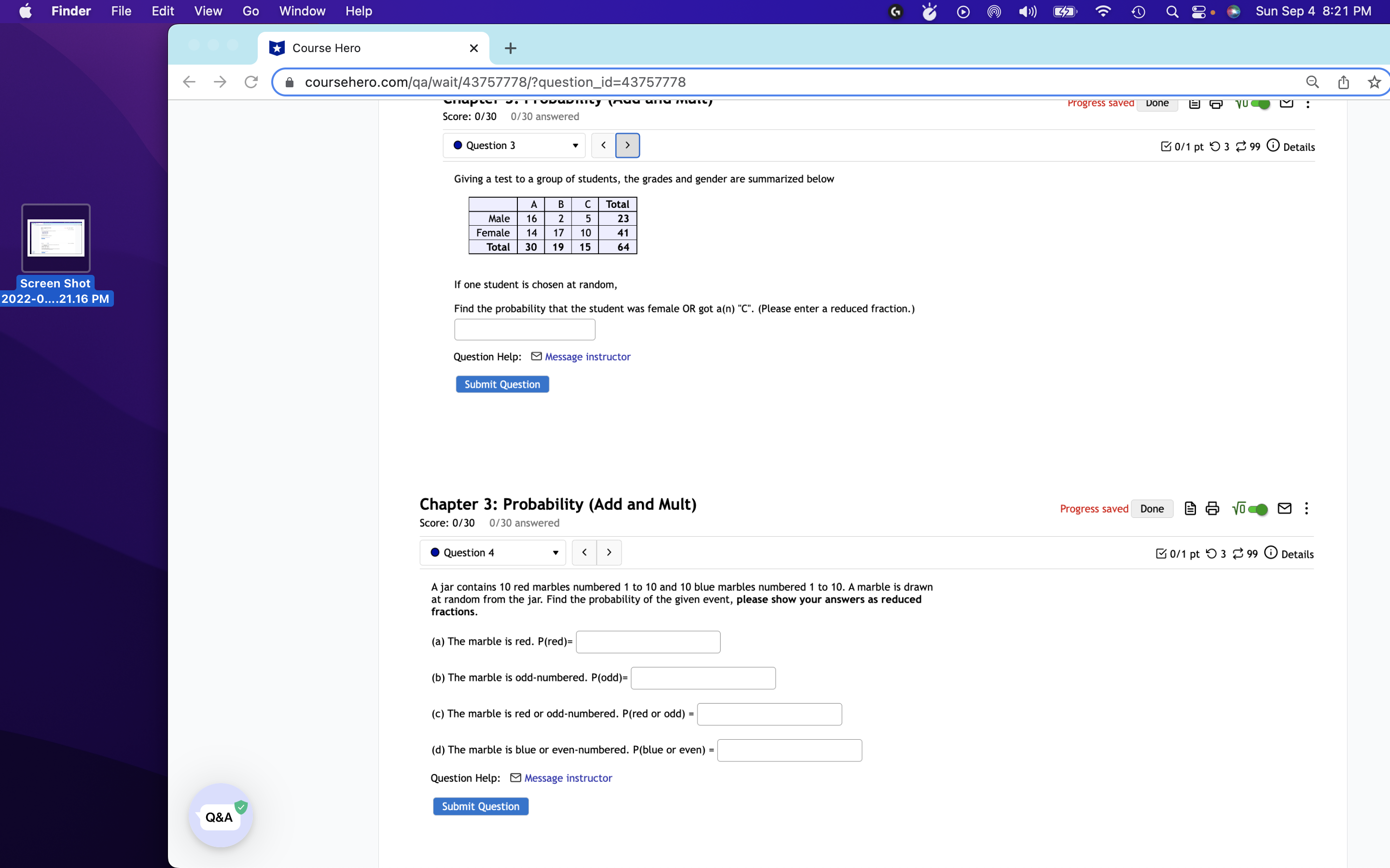 8. Sun Sep 4 8:21 PM . .. *Course Hero X +