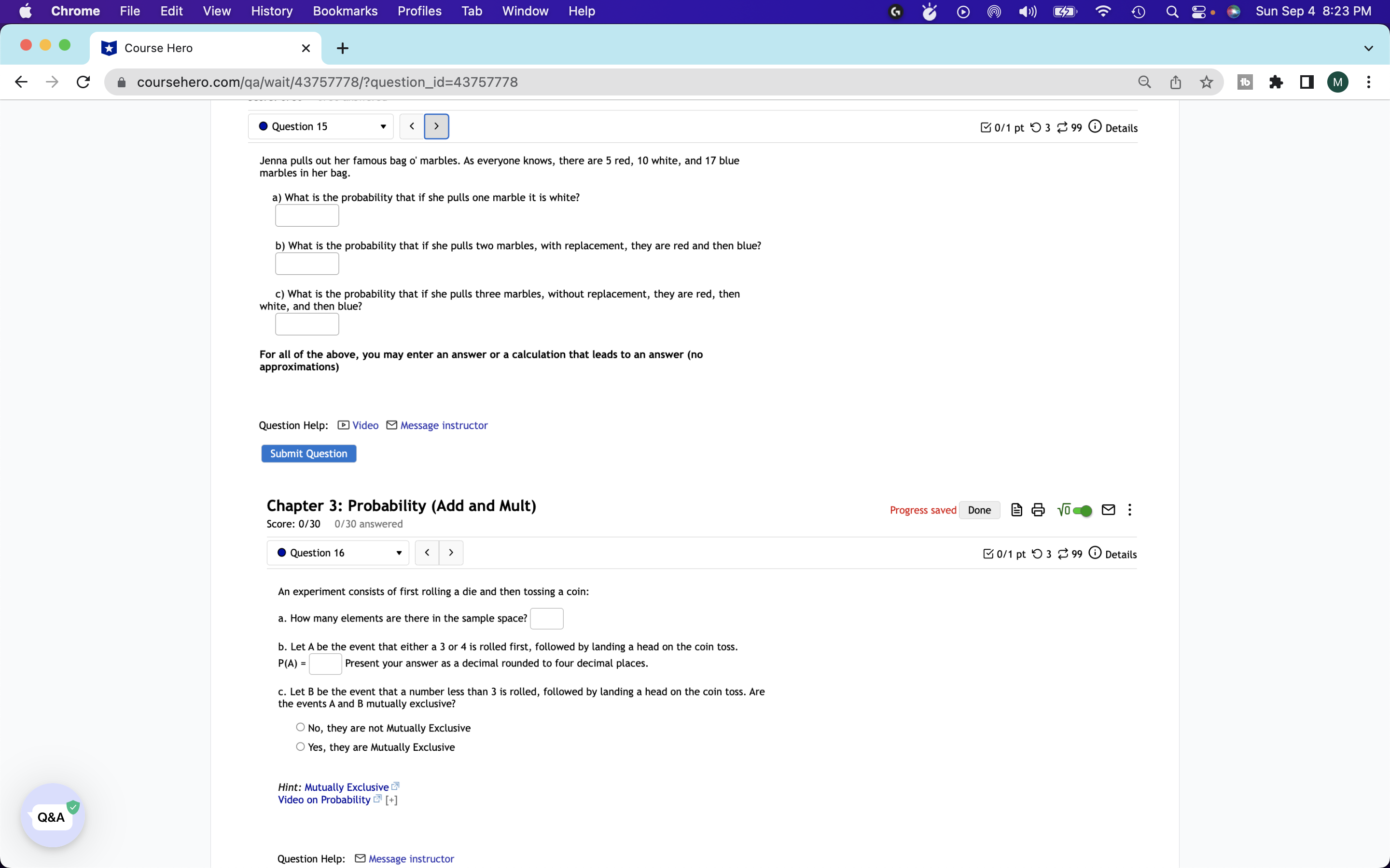 Female 3 15 25 Total 12 22 26 60 If one student