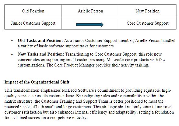 structure and anticipated changes in company culture. Use concepts from Chapter 14