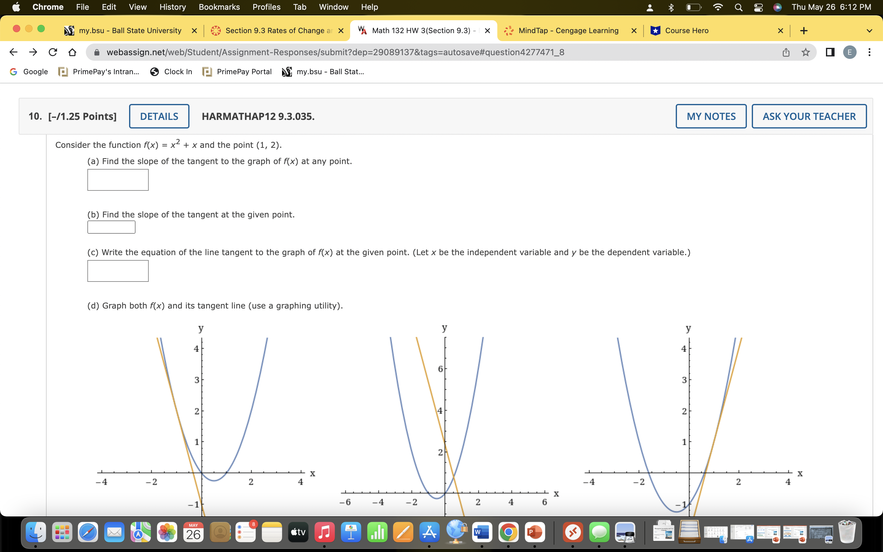 Section 9.3 Rates of Change ar X "A Math 132 HW 3(Section