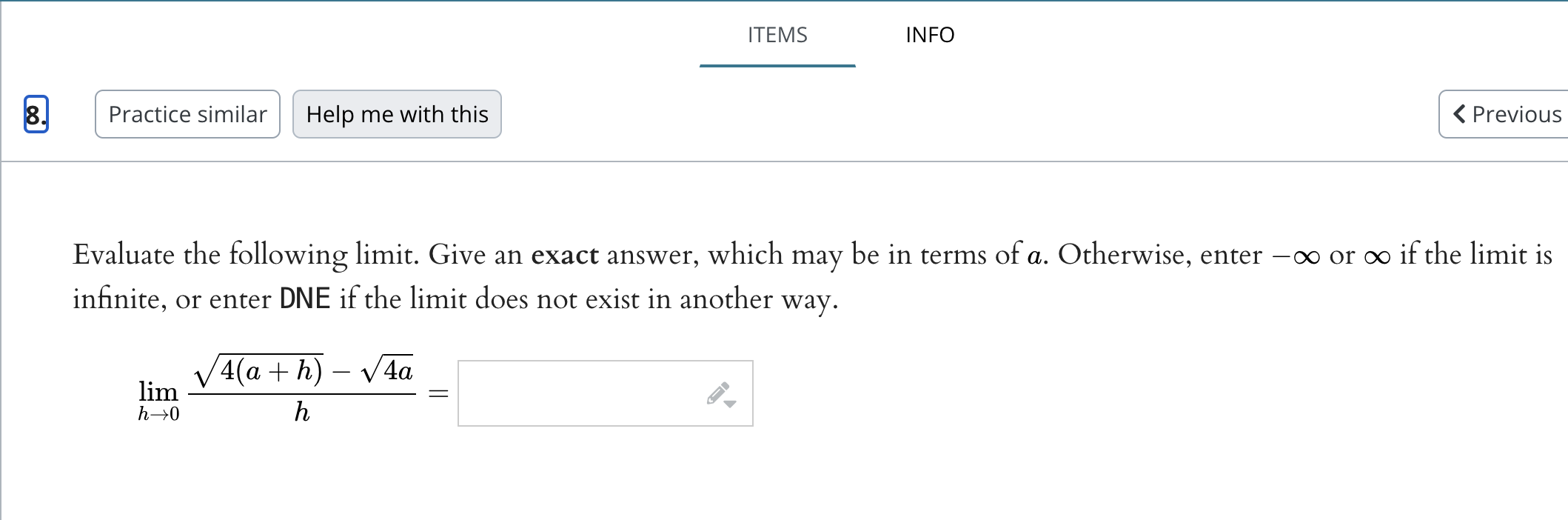with f(:1:) : 791:2 + 6. Give an exact answer if the