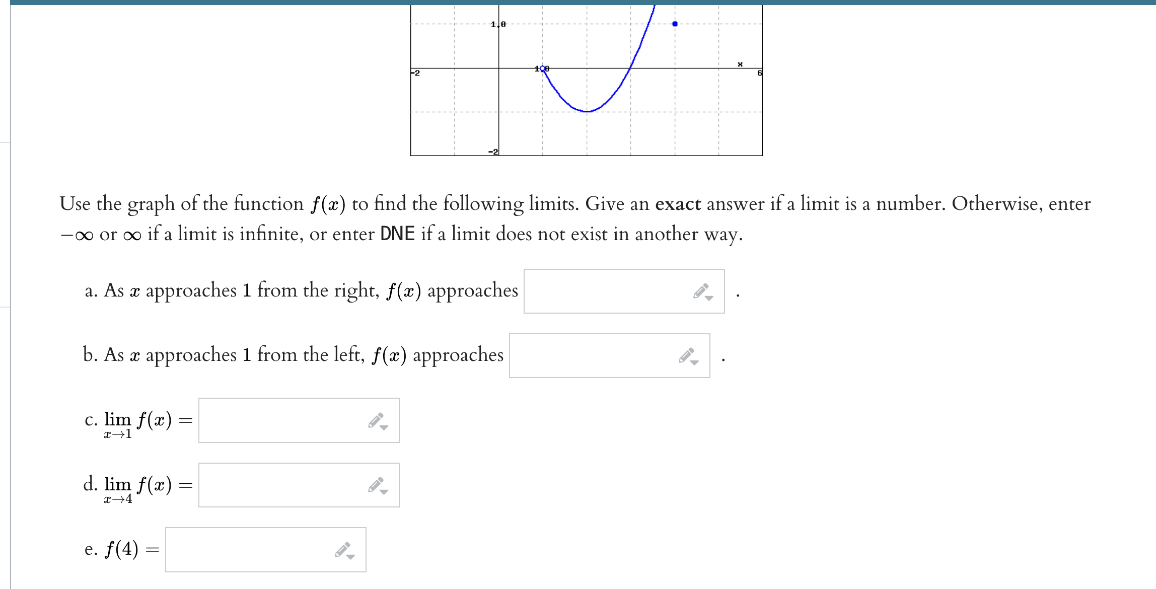 limit. Give an exact answer if the limit is a number. Otherwise,