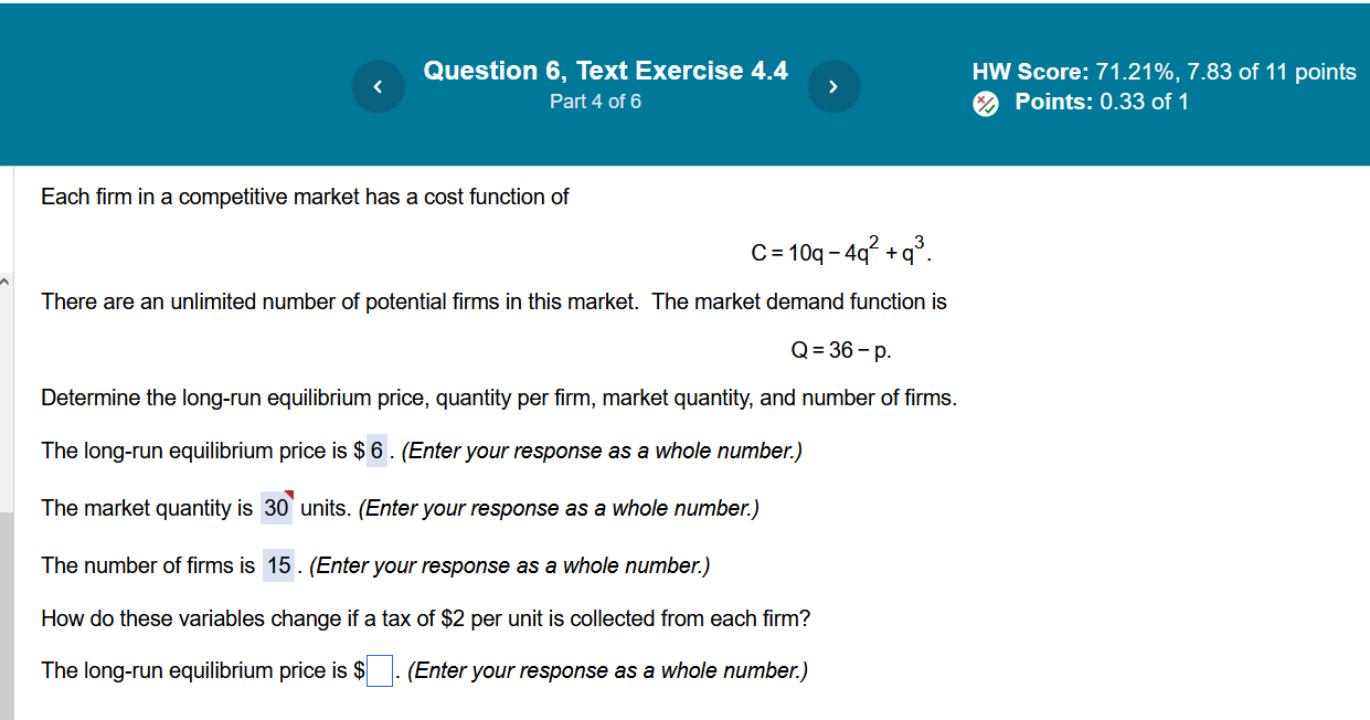 Question 6, Text Exercise 4.4 5 HW Score: 71.21%, 7.83 of
