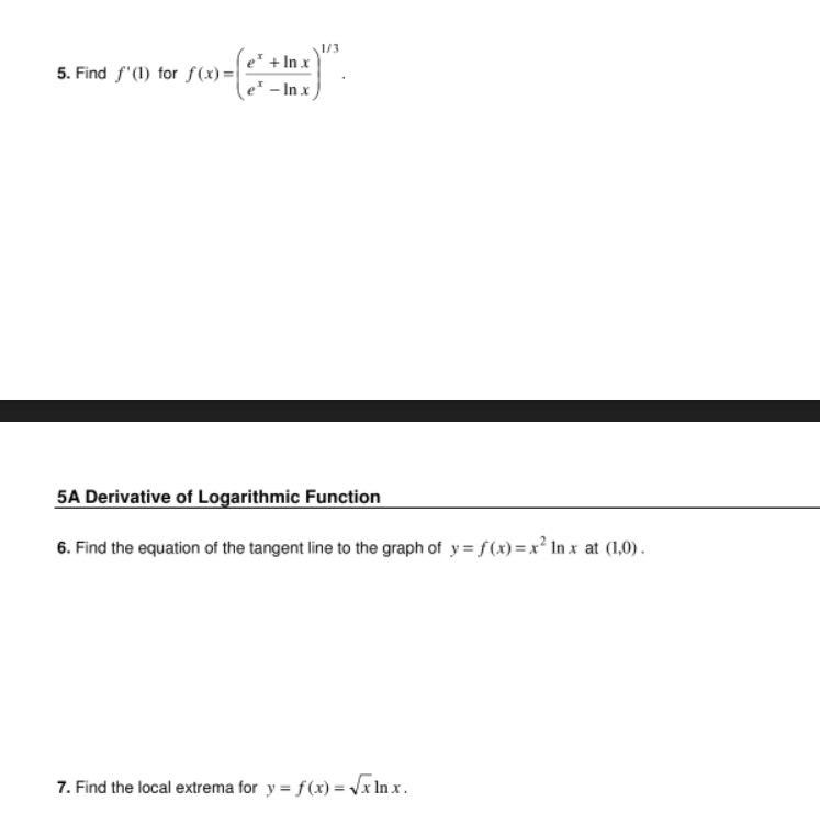 log? X a) f(x) =10*logx b) f (x) = - 1 +