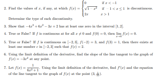 the type Of each disccmtimity_ v'p if 3. Show that 413 2