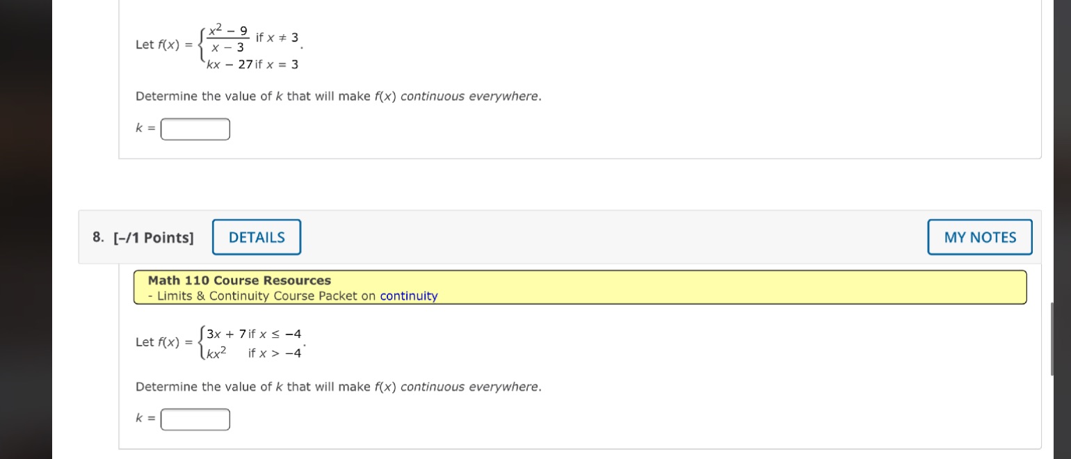  x- - 9 ifx # 3 Let f(x) = x -