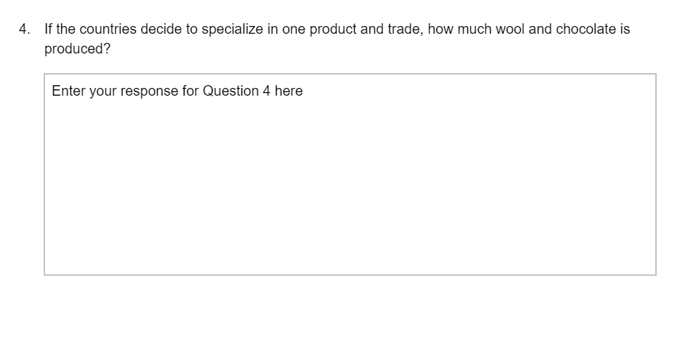 Question 1 here 2. Calculate the opportunity cost of each product for